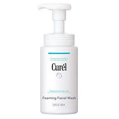 Curel Japanese Skin Care Foaming Daily Face Wash for Sensitive Skin, Hydrating Facial Cleanser for Dry Skin, pH-Balanced and Fragrance-Free, 5 Ounces (Step 2 of 2-Step Skincare)