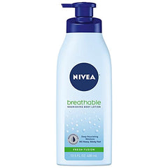 NIVEA Breathable Nourishing Body Lotion Fresh Fusion - No Sticky Feel, Dry To Very Dry Skin, 13.5 Ounce