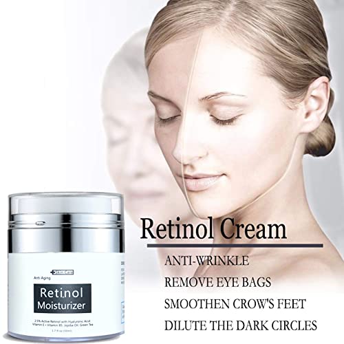 Anti-Aging Face Cream with Retinol & Hyaluronic Acid - Firming Facial Moisturizer for Wrinkles, Dark Spots, Fine Lines & Sun Damage - Premium Neck & Face Cream - 1.7 Fl Oz Hydrating Skin Moisturizer