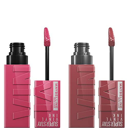 MAYBELLINE New York Super Stay Vinyl Ink Longwear No-Budge Liquid Lipcolor Makeup, Highly Pigmented Color and Instant Shine, Captivated, Pink Lipstick, 0.14 fl oz, 1 Count