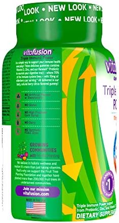 Vitafusion Triple Immune POWER Gummy Vitamins, 60ct