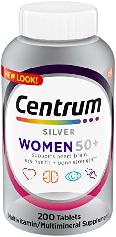 Centrum Silver Women's Multivitamin for Women 50 Plus, Multivitamin/Multimineral Supplement with Vitamin D3, B Vitamins, Non-GMO Ingredients, Supports Memory and Cognition in Older Adults - 200 Ct