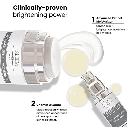 Anti Aging Face Bundle: Vitamin C Serum for Face & Retinol Cream for Face - Natural & Organic Gift Set for Women & Men to Reduce Wrinkles, Fine Lines, Dark Spots, Uneven Skin & promote youthful skin