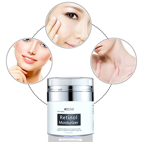 Anti-Aging Face Cream with Retinol & Hyaluronic Acid - Firming Facial Moisturizer for Wrinkles, Dark Spots, Fine Lines & Sun Damage - Premium Neck & Face Cream - 1.7 Fl Oz Hydrating Skin Moisturizer