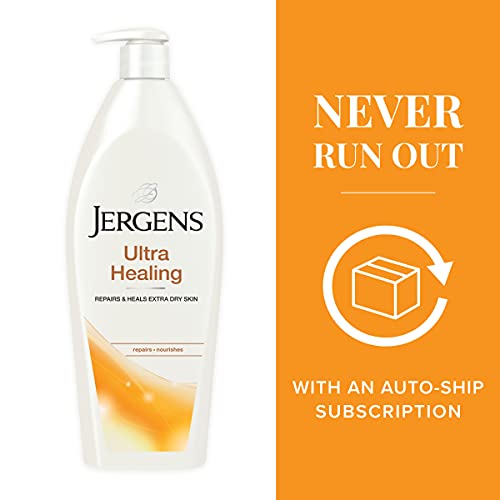 Jergens Ultra Healing Dry Skin Lotion, Hand and Body Moisturizer for Quick Absorption into Extra Dry Skin with Hydralucence Blend, Vitamins C, E and B5, White, 21 Oz, 3 Count