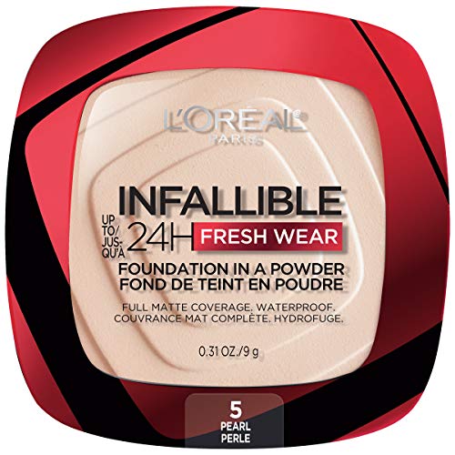 L’Oréal Paris Makeup Infallible Fresh Wear Foundation in a Powder, Up to 24H Wear, Waterproof, Golden Beige, 0.31 oz.