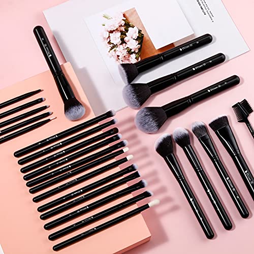 DUcare Professional Makeup Brushes Set 27Pcs+ Duo End Foundation Powder Buffer and Contour Brushes