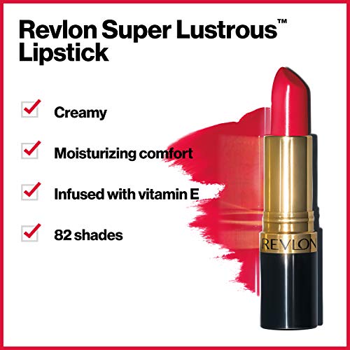 Revlon Super Lustrous Lipstick, High Impact Lipcolor with Moisturizing Creamy Formula, Infused with Vitamin E and Avocado Oil in Pinks, Pink Promise (778) 0.15 oz