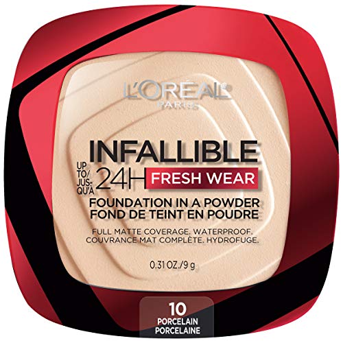 L’Oréal Paris Makeup Infallible Fresh Wear Foundation in a Powder, Up to 24H Wear, Waterproof, Golden Beige, 0.31 oz.