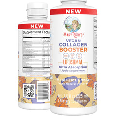 Collagen Booster Liposomal & USDA Organic Vitamin A Liquid Drops Bundle by MaryRuth's | Vitamin C, Vitamin E, Zinc, Copper & Silica | Skin Care & Joint Support Supplement | Immune Support, Eye Health.