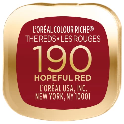 L’Oréal Paris Makeup Colour Riche Red Lipstick, Long Lasting, Satin Finish Smudge Proof Lipstick with Hydrating Argan Oil & Vitamin E, Lovely Red, 0.13 Oz