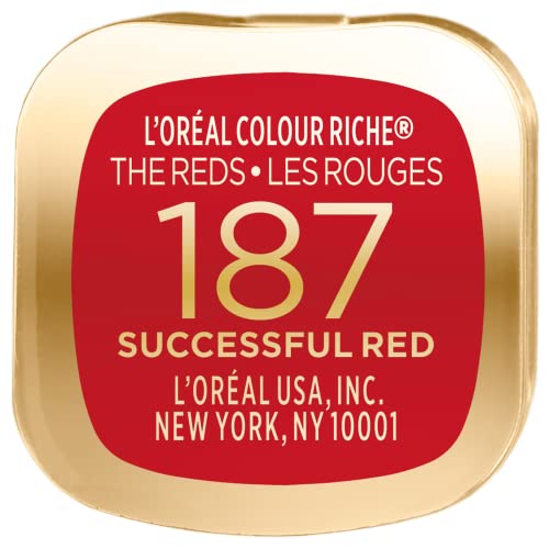 L’Oréal Paris Makeup Colour Riche Red Lipstick, Long Lasting, Satin Finish Smudge Proof Lipstick with Hydrating Argan Oil & Vitamin E, Lovely Red, 0.13 Oz