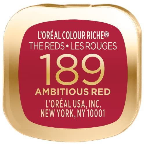 L’Oréal Paris Makeup Colour Riche Red Lipstick, Long Lasting, Satin Finish Smudge Proof Lipstick with Hydrating Argan Oil & Vitamin E, Lovely Red, 0.13 Oz