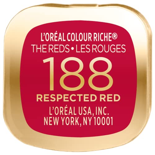 L’Oréal Paris Makeup Colour Riche Red Lipstick, Long Lasting, Satin Finish Smudge Proof Lipstick with Hydrating Argan Oil & Vitamin E, Lovely Red, 0.13 Oz