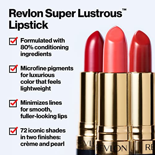 Revlon Super Lustrous Lipstick, High Impact Lipcolor with Moisturizing Creamy Formula, Infused with Vitamin E and Avocado Oil in Pinks, Pink Promise (778) 0.15 oz