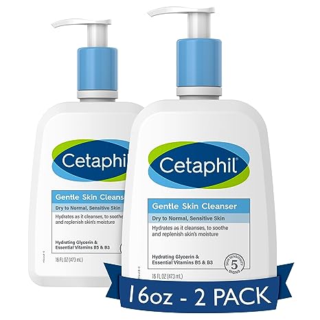 Cetaphil Face Wash, Hydrating Gentle Skin Cleanser for Dry to Normal Sensitive Skin, NEW 2 oz 12 Pack, Fragrance Free, Soap Free and Non-Foaming