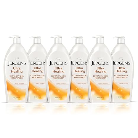 Jergens Ultra Healing Dry Skin Lotion, Hand and Body Moisturizer for Quick Absorption into Extra Dry Skin with Hydralucence Blend, Vitamins C, E and B5, White, 21 Oz, 3 Count